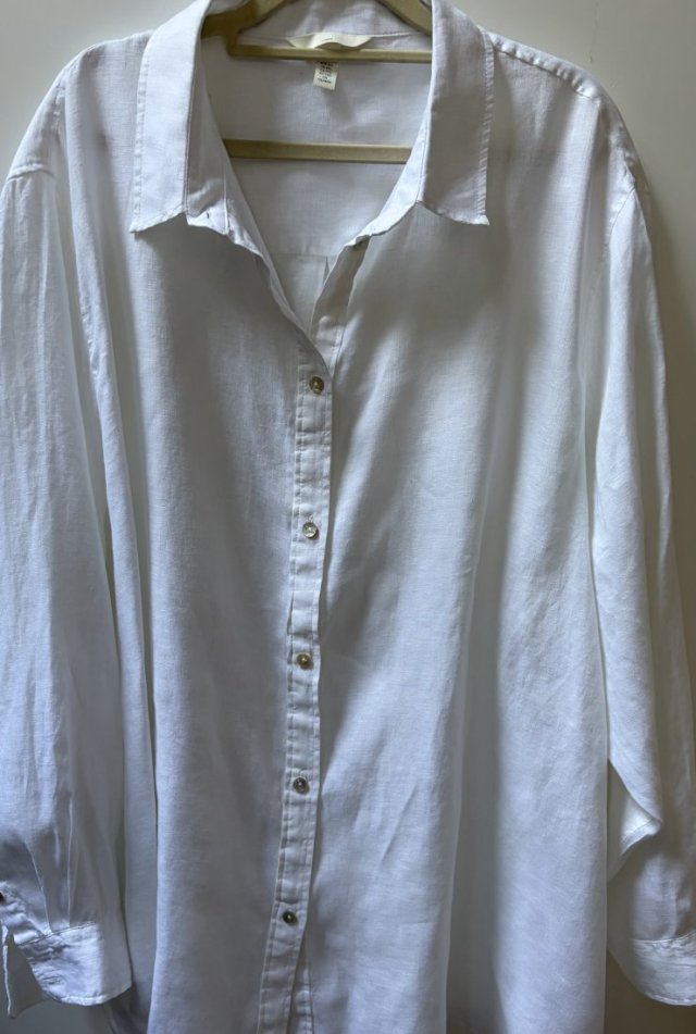 100% LEN fantastyczna duża lniana koszula H & M