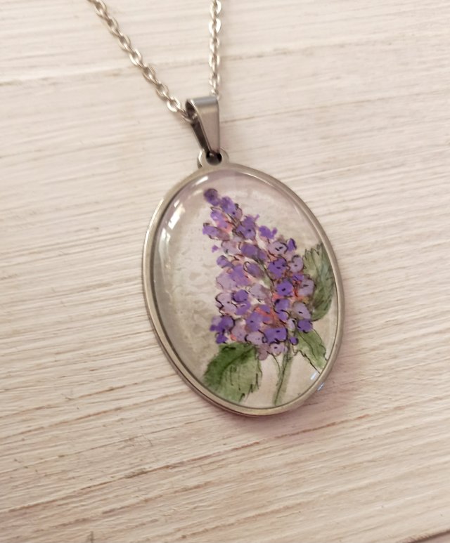 Naszyjnik akwarelowy -ręcznie malowany