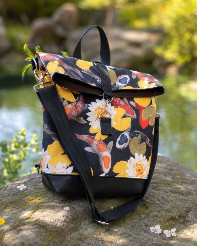 Plecak torba 2 w 1 codzienna z motywem karpi koi