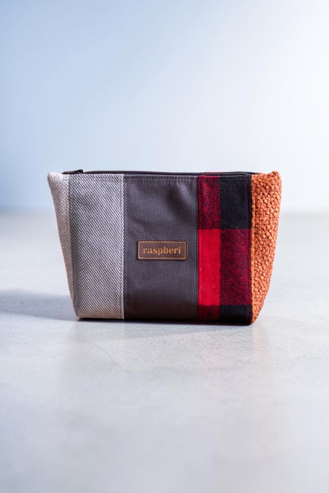 Kosmetyczka MAXI patchwork w kratę