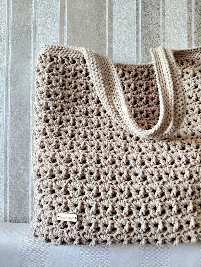 AŻUROWA TOREBKA ZE SZNURKA BAWEŁNIANEGO