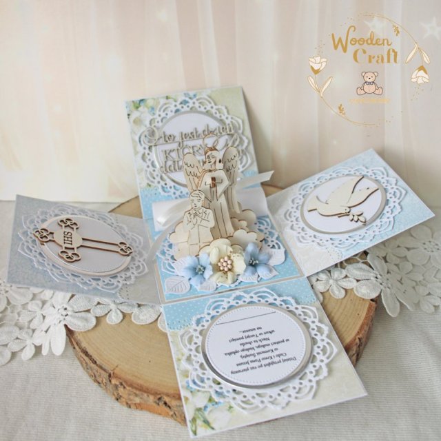 Exploding box komunijny, kartka na komunię "Celebrations" GOTOWY