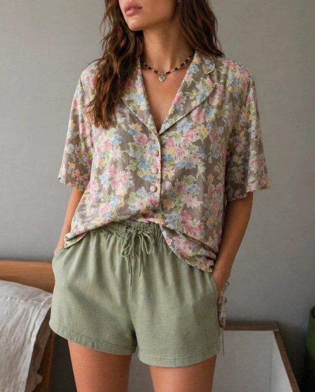 Vintage St Michael Pastelowa bluzka w kwiaty z kołnierzykiem