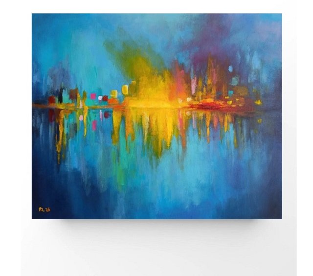 Pejzaż abstrakcyjny-obraz akrylowy formatu 50/60 cm