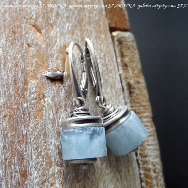 PRYWATNE NIEBO kolczyki z akwamarynu i srebra