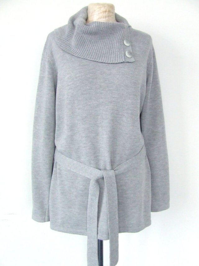 klasyczny wiązany sweter Canda L jasnoszary