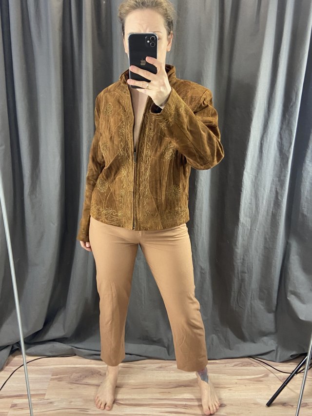 Haftowana skórzana hippie