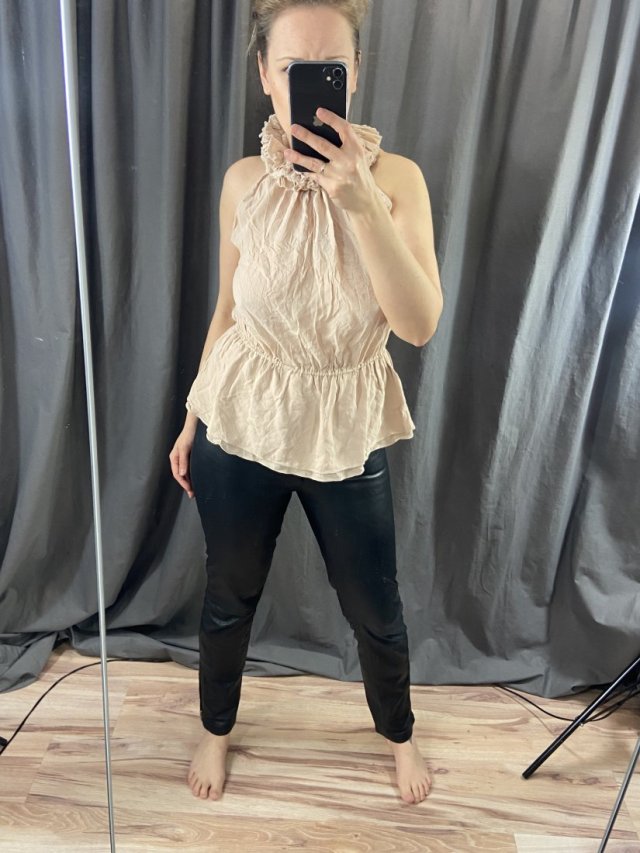 Whiite jedwabna tunika