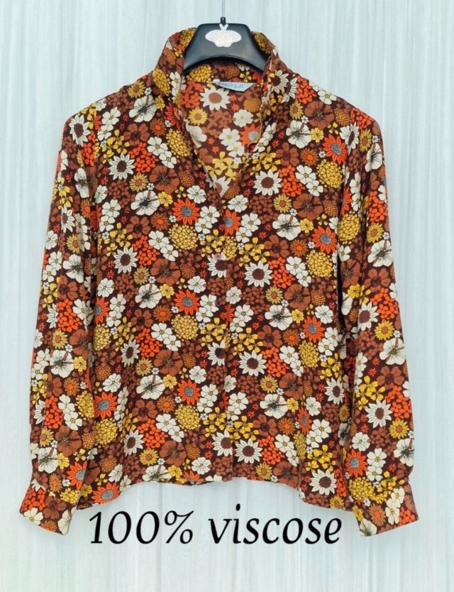 compañia fantastica koszula damska w stylu lat 70s vintage vibe długi rękaw L