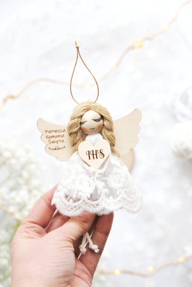 Mini anioł komunijny - Pamiątka I Komunii | Prezent na komunię