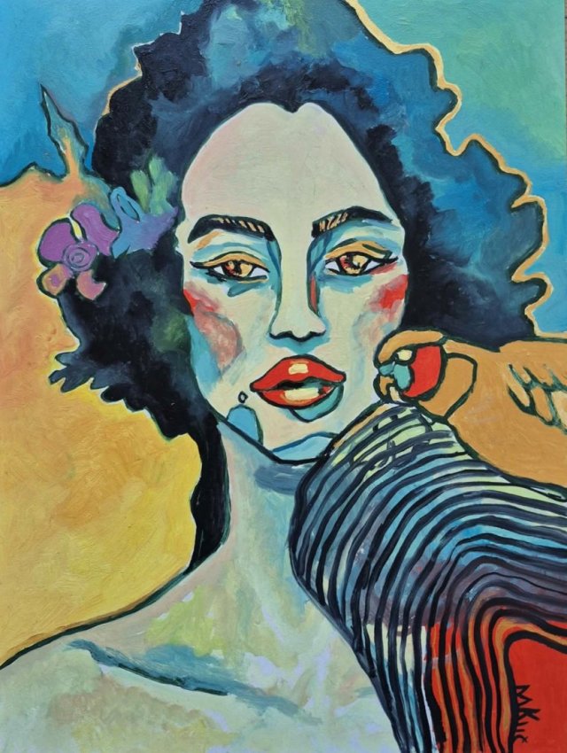 obraz do salonu  portret nimfy