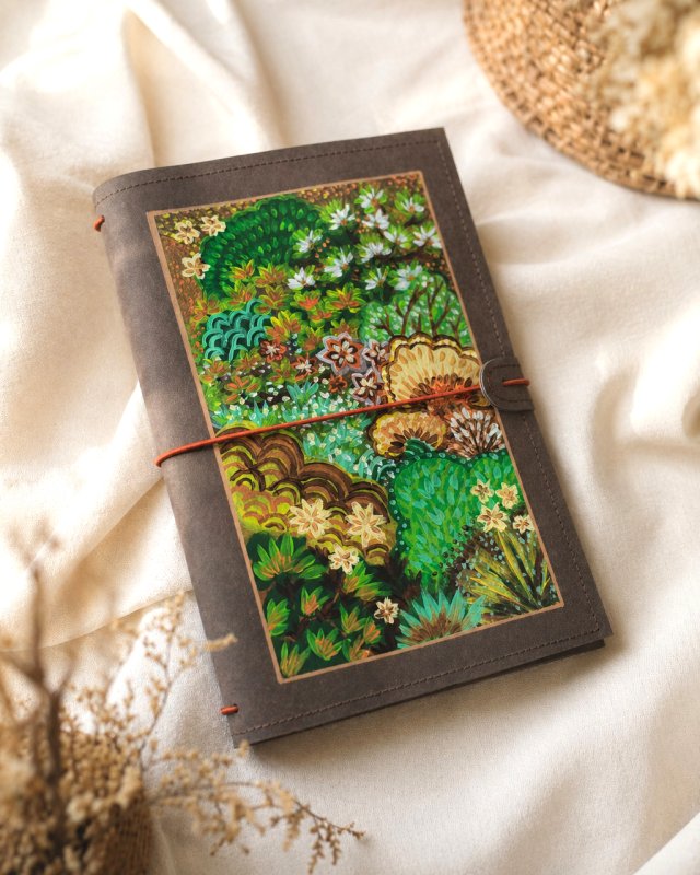 Travel journal HIRO okładka na notes A5 wodoodporna z washpapy – na 3 wymienne zeszyty