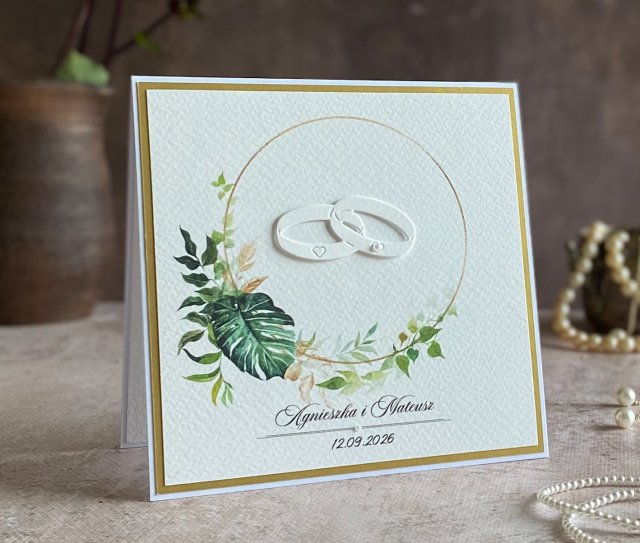 Kartka na ślub w ozdobnej kopercie, W 45c