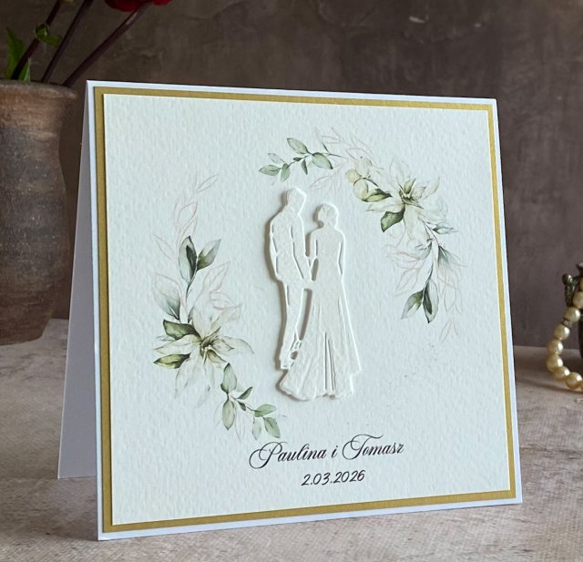 Kartka na ślub w ozdobnej kopercie, W 65b