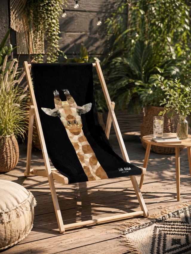 Leżak Black z żyrafą
