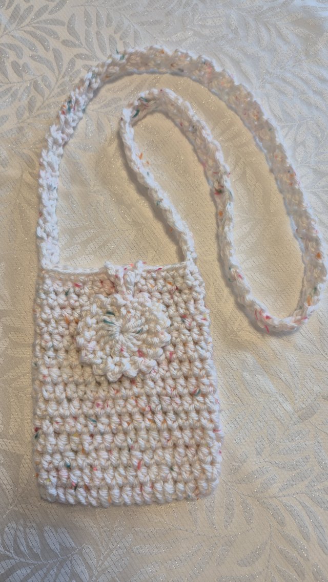 Ręcznie robiona torebka na ramię – Boho Mix (Biel i Kolorowe Konfetti)