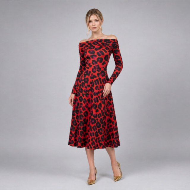 Sukienka z odsłoniętymi ramionami - Sandra Solar Tropic