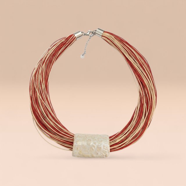 NASZYJNIK LEN HARVEST z ceramiką