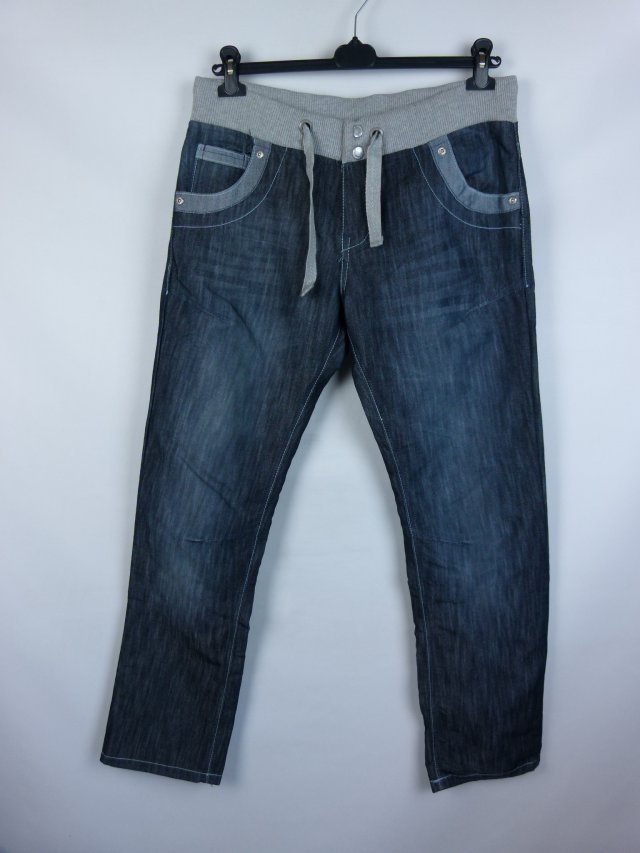 Voodoo Dolls spodnie cieńszy dżins na ściągaczu w pasie / 14L