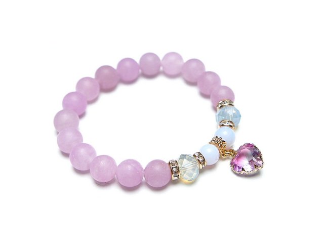 Blue and lavender /heart/ - bransoletka /29-12-24/