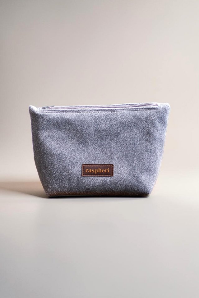 Szara kosmetyczka MAXI z weluru