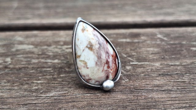 Jaspis - pierścionek regulowany