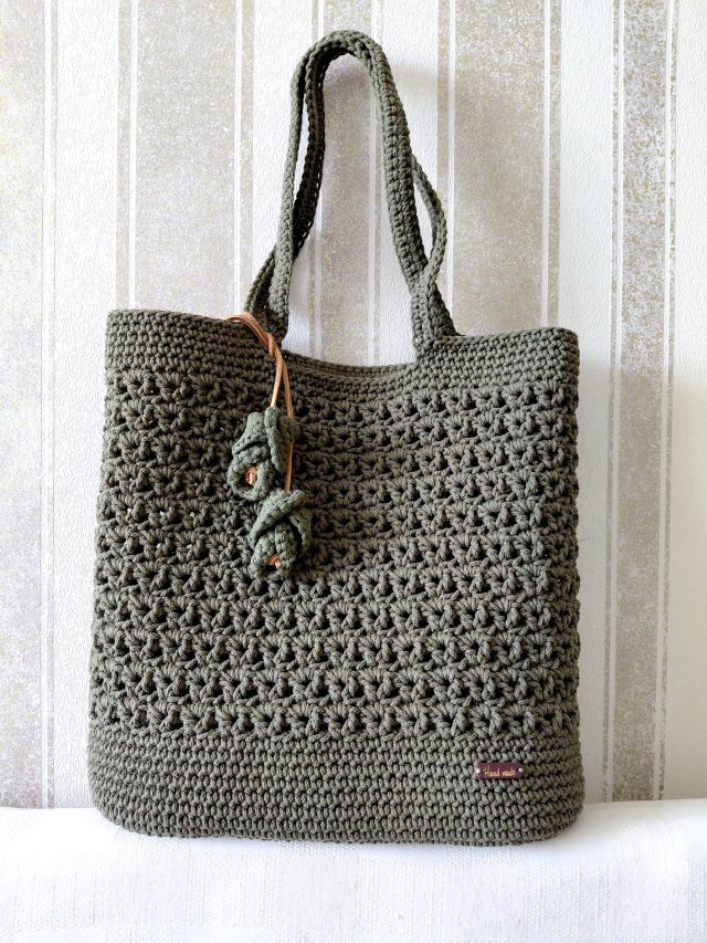 AŻUROWA TORBA ZE SZNURKA BAWEŁNIANEGO