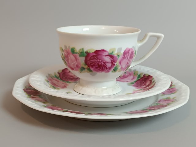 Kultowa Elegancja – Trio Rosenthal Maria "Cäcilie" (Biała Porcelana, Róże)