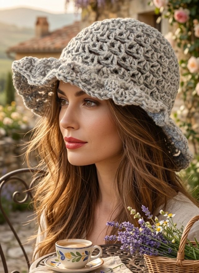 Ręcznie robiony kapelusz typu Bucket Hat