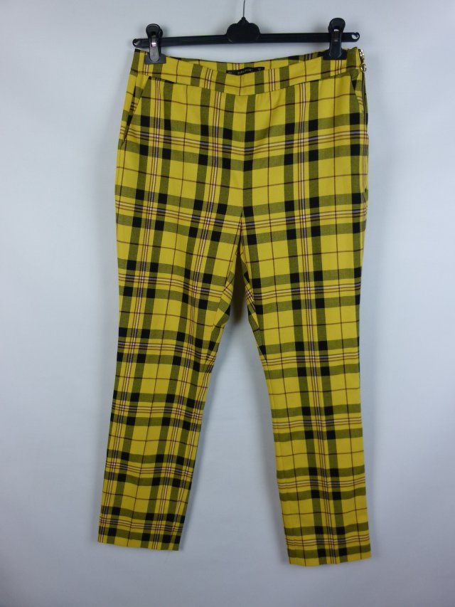 Zara spodnie krata chinosy / L