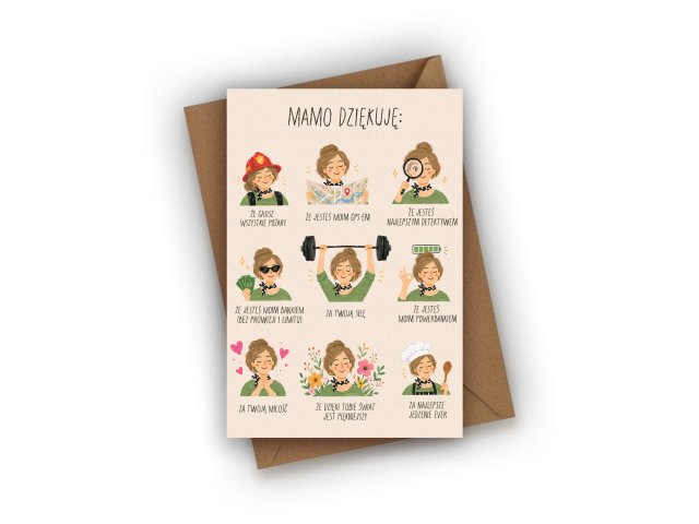 KARTKA DLA MAMY- MAMO DZIĘKUJĘ...