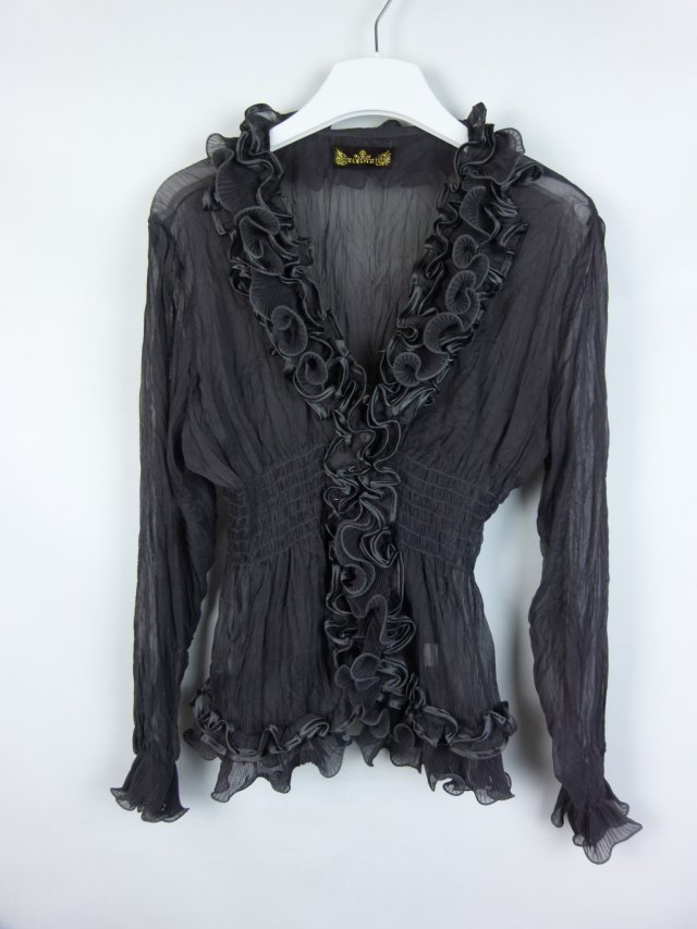 Excellium cienka rozpinana bluzka falbanki / uniwersalny M-XL