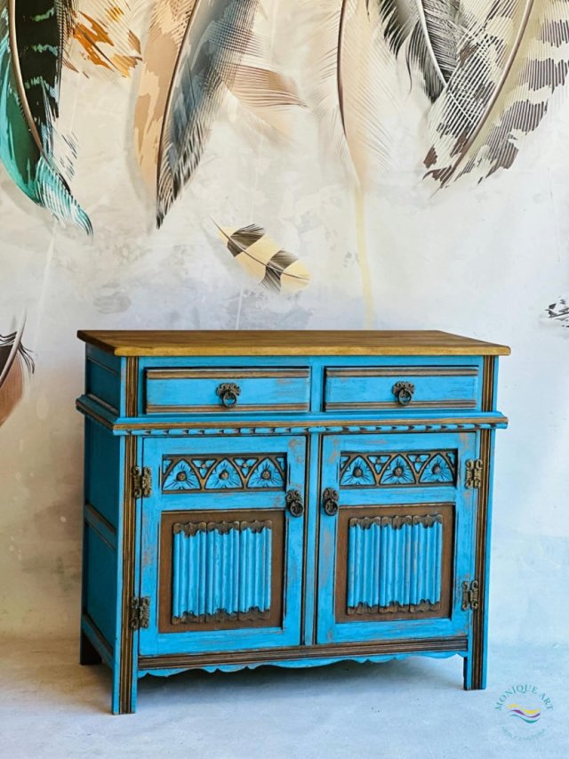 Komoda z wzorami, kolorowa, oryginalne uchwyty , meble artystyczne, unikat, art -  Komoda z wzorami, kolorowa, oryginalne uchwyty , meble artystyczne,