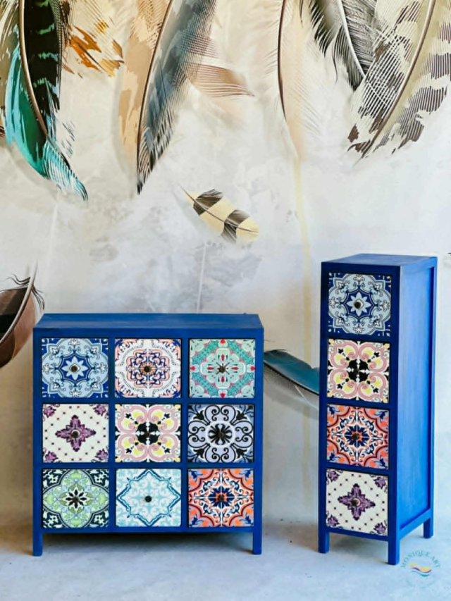 Komoda, szafka kolorowa, styl boho, meble artystyczne, unikat, art