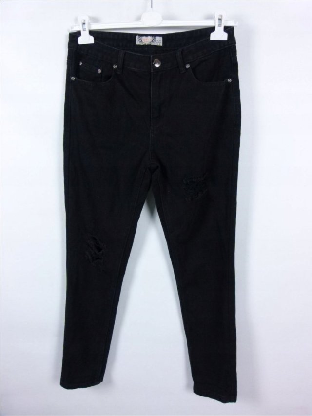 Boohoo skinny jeans dziury spodnie dżins 10 / 38