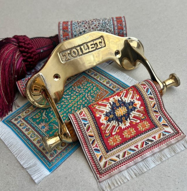 Vintage Toilet Paper Holder Brass & Wood ❤ Niespotykany uchwyt na papier w starym stylu