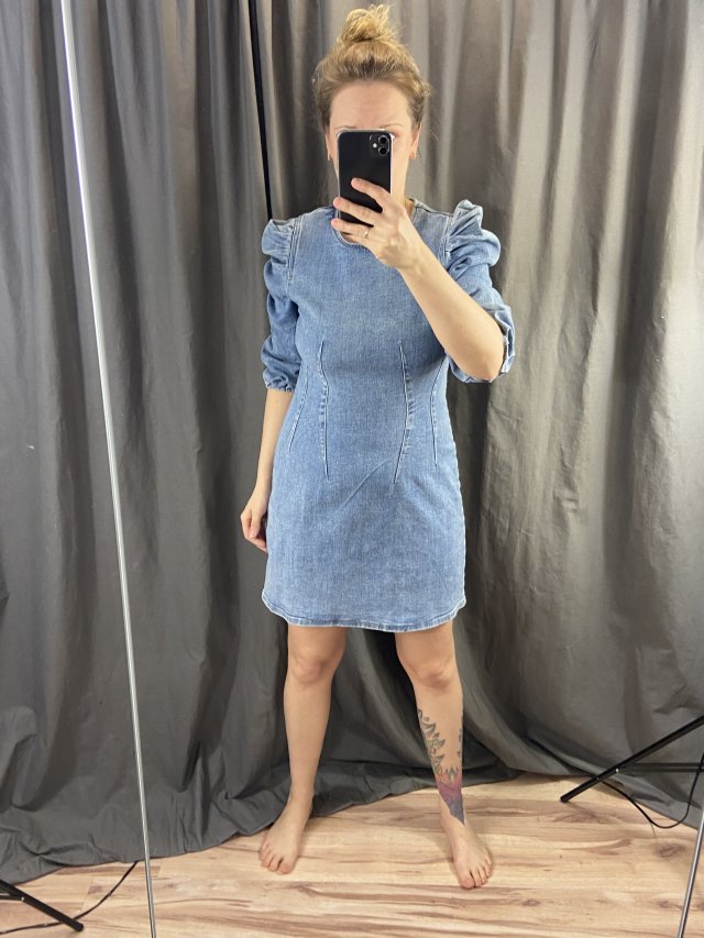 jeansowa z bufkami