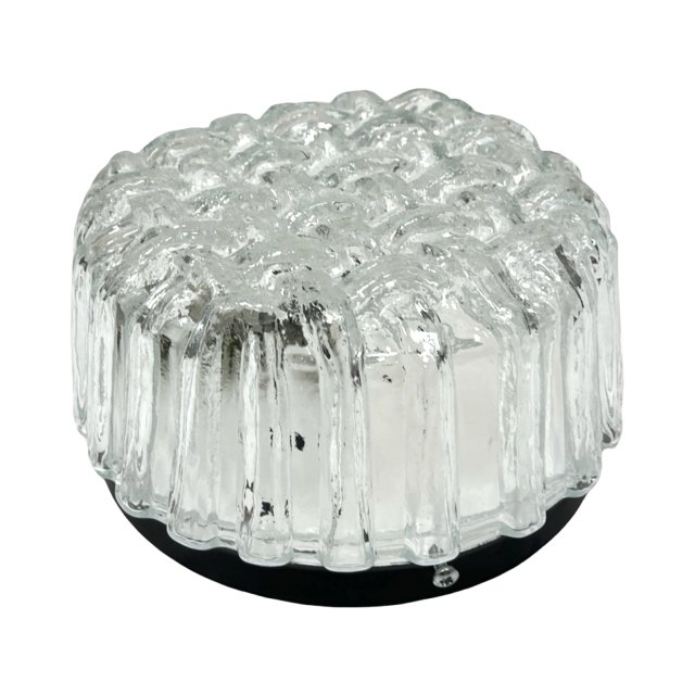 Hillebrand Leuchten 5222 Plafon Splot Ice Glass Niemcy lata 70.