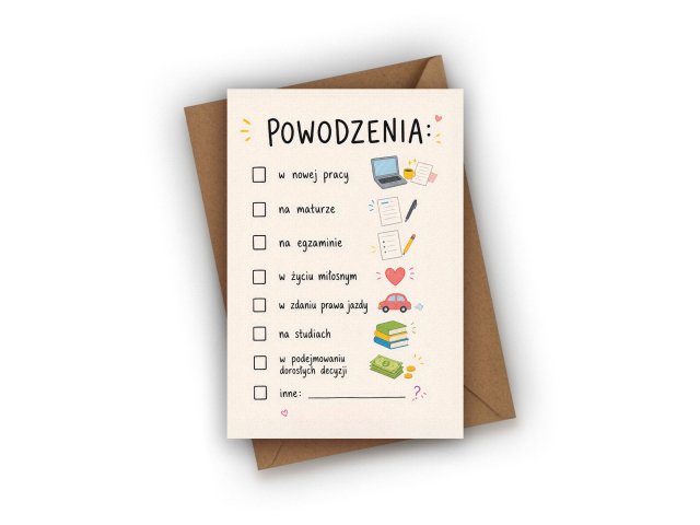 KARTKA OKOLICZNOŚCIOWA- POWODZENIA