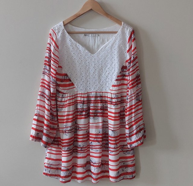 Totem Brazylia etniczna tunika wiskoza rayon M etno  boho bohemian