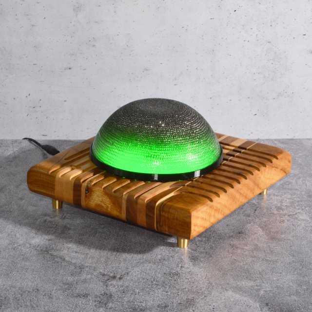Zielona lampa dekoracyjna Wood & Glass