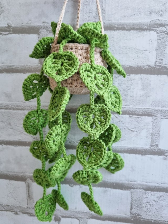 Wisząca monstera – dekoracja ścienna / boho / handmade