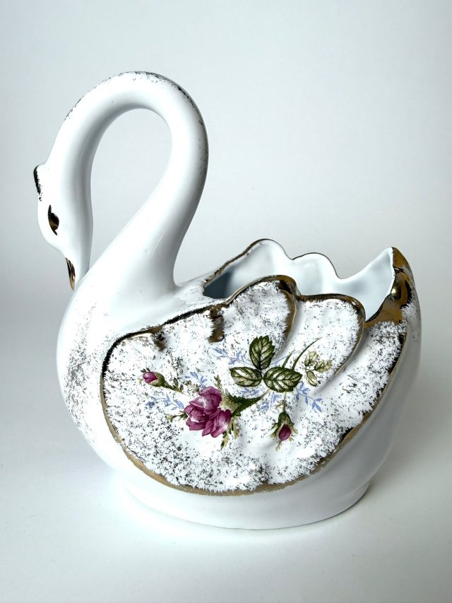 Duży Łabędź Chodzież Iwona figurka porcelana Polska PRL Retro Perełka