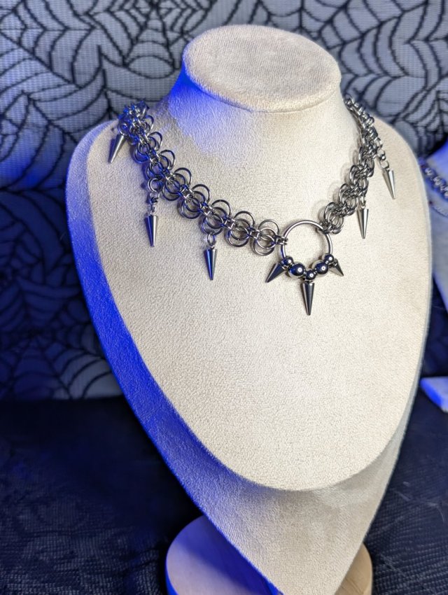 CORETHORN – Industrialny Naszyjnik Chainmail z Kolcami | 100% Stal Chirurgiczna