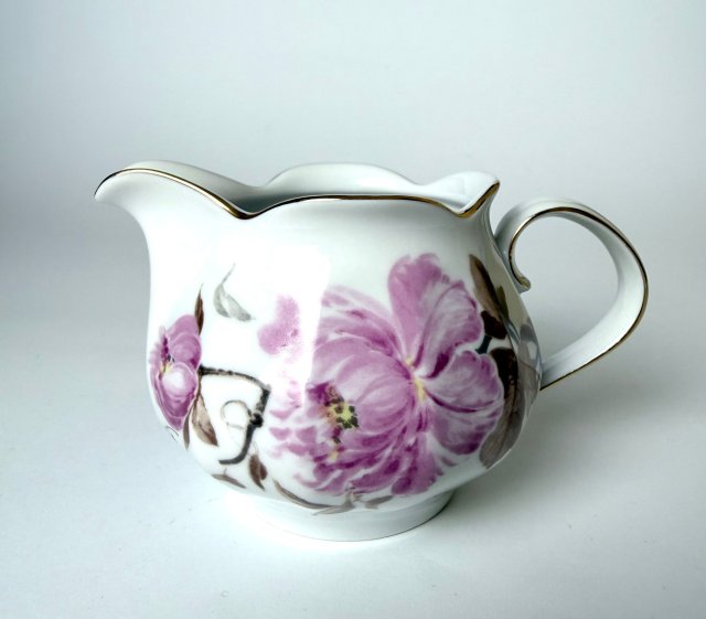 Pękaty mlecznik Jlmenau Porcelana NRD Motyw kwiatowy Vintage