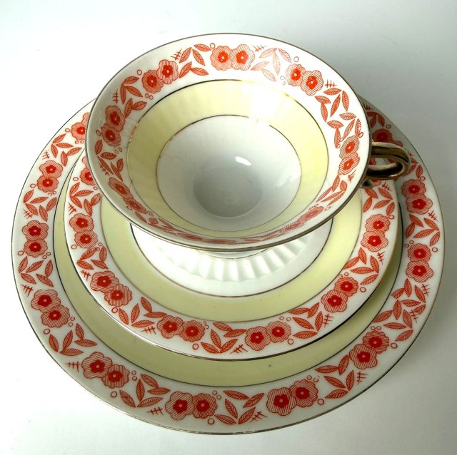 Trio zestaw śniadaniowy Hutschenreuther stara porcelana Arzberg Bavaria z lat 40 XX wieku Vintage