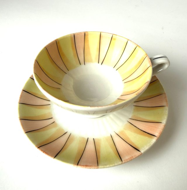 Designerska filiżanka Von Schierholz wzór geometryczny lata 50/60 Vintage Mid-Century Modern design