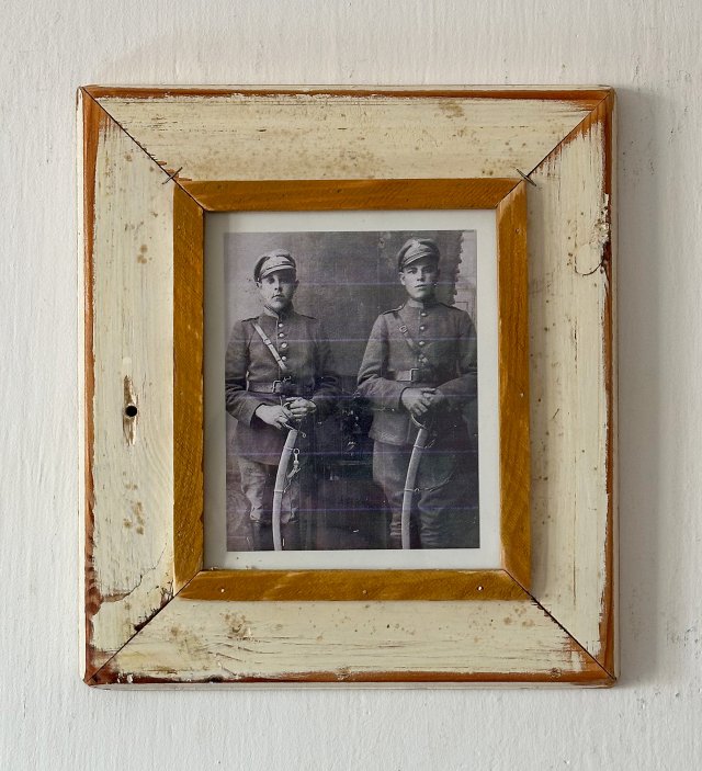 Vintage - Biała Ramka - stare drewno