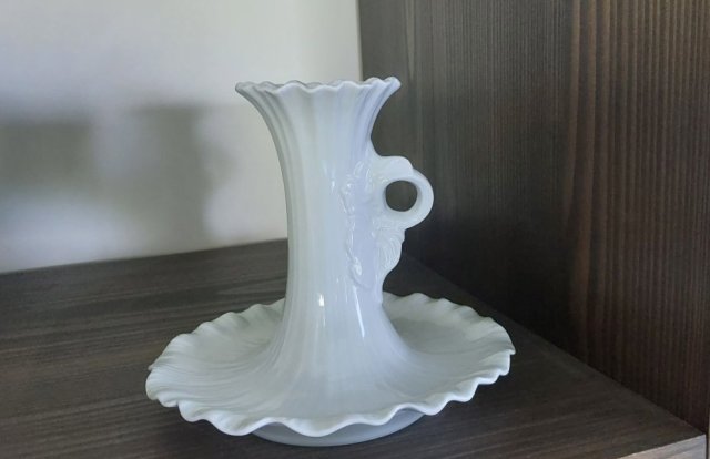 Royal Tettau  Bavaria  biały świecznik  porcelanowy  kaganek vintage