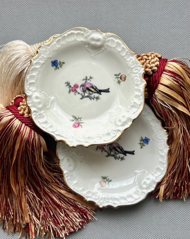 Monbijou Efchenbach Germany ❀ڿڰۣ❀ Baroque Style ❀ڿڰۣ❀ Komplet talerzyków z kostnej porcelany